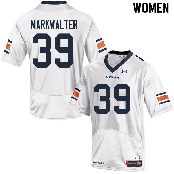Women #39 Patrick Markwalter Auburn Tigers College Football Jerseys Sale-White